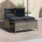 Preview: ARDEBO.de - 4-tlg. Garten-Sofagarnitur mit Kissen Grau Poly Rattan