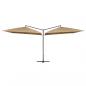Preview: ARDEBO.de - Doppelsonnenschirm mit Stahlmast 250×250 cm Taupe 