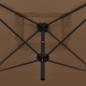 Preview: Doppelsonnenschirm mit Stahlmast 250×250 cm Taupe 