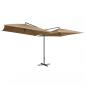 Preview: Doppelsonnenschirm mit Stahlmast 250×250 cm Taupe 