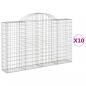 Preview: Gabionen mit Hochbogen 10Stk. 200x30x120/140cm Verzinktes Eisen