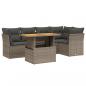 Preview: 5-tlg. Garten-Sofagarnitur mit Kissen Grau Poly Rattan