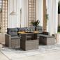 Preview: ARDEBO.de - 6-tlg. Garten-Sofagarnitur mit Kissen Grau Poly Rattan