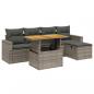 Preview: 6-tlg. Garten-Sofagarnitur mit Kissen Grau Poly Rattan