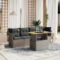 Preview: ARDEBO.de - 5-tlg. Garten-Sofagarnitur mit Kissen Grau Poly Rattan