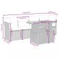 Preview: 5-tlg. Garten-Sofagarnitur mit Kissen Grau Poly Rattan