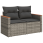 Preview: 5-tlg. Garten-Sofagarnitur mit Kissen Grau Poly Rattan