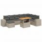 Preview: 9-tlg. Garten-Sofagarnitur mit Kissen Grau Poly Rattan