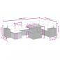 Preview: 9-tlg. Garten-Sofagarnitur mit Kissen Grau Poly Rattan