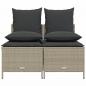 Preview: 4-tlg. Garten-Sofagarnitur mit Kissen Hellgrau Poly Rattan