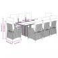 Preview: 9-tlg. Garten-Essgruppe mit Kissen Braun Poly Rattan
