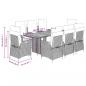 Preview: 9-tlg. Garten-Essgruppe mit Kissen Schwarz Poly Rattan