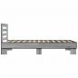 Preview: Bettgestell Grau Sonoma 100x200 cm Holzwerkstoff und Metall