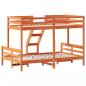 Preview: Etagenbett 90x200/120x200 cm Wachsbraun Massivholz Kiefer
