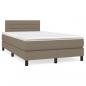 Preview: ARDEBO.de - Boxspringbett mit Matratze Taupe 120x190 cm Stoff