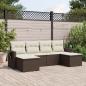 Preview: ARDEBO.de - 6-tlg. Garten-Sofagarnitur mit Kissen Braun Poly Rattan