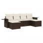 Preview: 6-tlg. Garten-Sofagarnitur mit Kissen Braun Poly Rattan