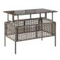 Preview: 4-tlg. Garten-Sofagarnitur mit Kissen Grau Poly Rattan Glas