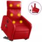 Preview: Massagesessel mit Aufstehhilfe Rot Kunstleder