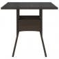 Preview: Gartentisch mit Glasplatte Braun 80x80x75 cm Poly Rattan