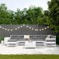 Preview: 9-tlg. Garten-Sofagarnitur Weiß Massivholz Kiefer