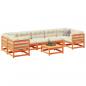 Preview: ARDEBO.de - 8-tlg. Garten-Sofagarnitur Wachsbraun Massivholz Kiefer