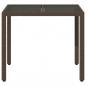 Preview: Gartentisch mit Glasplatte Braun 90x90x75 cm Poly Rattan