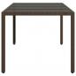 Preview: Gartentisch mit Glasplatte Braun 190x90x75 cm Poly Rattan