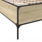 Preview: Bettgestell Sonoma-Eiche 75x190 cm Holzwerkstoff und Metall