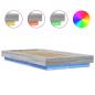 Preview: Bettgestell mit LED Grau Sonoma 90x200 cm Holzwerkstoff