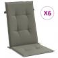 Preview: Hochlehner-Auflagen 6 Stk. Melange Dunkelgrau 120x50x4 cm Stoff