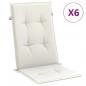 Preview: Hochlehner-Auflagen 6 Stk. Melange Creme 120x50x4 cm Stoff