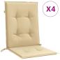 Preview: Niedriglehner-Auflagen 4 Stk. Melange Beige 100x50x4 cm Stoff