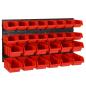 Preview: 30-tlg Stapelboxen-Wandregal Rot & Schwarz 77x39cm Polypropylen