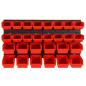 Preview: 30-tlg Stapelboxen-Wandregal Rot & Schwarz 77x39cm Polypropylen