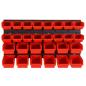 Preview: 30-tlg Stapelboxen-Wandregal Rot & Schwarz 77x39cm Polypropylen