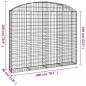 Preview: Gabione mit Hochbogen 200x30x160/180 cm Verzinktes Eisen
