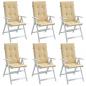 Preview: ARDEBO.de - Hochlehner-Auflagen 6 Stk. Melange Beige 120x50x4 cm Stoff
