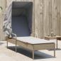 Preview: ARDEBO.de - Sonnenliege mit Dach Beige Poly Rattan