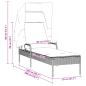 Preview: Sonnenliege mit Dach Hellgrau Poly Rattan