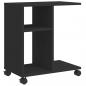 Preview: Beistelltisch mit Rollen Schwarz 50x30x55 cm Holzwerkstoff