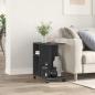 Preview: Beistelltisch mit Rollen Schwarz 50x30x55 cm Holzwerkstoff