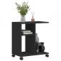 Preview: Beistelltisch mit Rollen Schwarz 50x30x55 cm Holzwerkstoff
