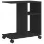 Preview: Beistelltisch mit Rollen Schwarz 50x30x55 cm Holzwerkstoff