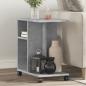 Preview: ARDEBO.de - Beistelltisch mit Rollen Betongrau 50x30x55 cm Holzwerkstoff