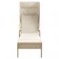 Preview: Sonnenliege mit Dach Beige Poly Rattan