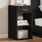 Preview: ARDEBO.de - Nachttisch Schwarz 35x34x65 cm Holzwerkstoff