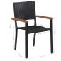 Preview: 7-tlg. Garten-Essgruppe Poly Rattan Schwarz