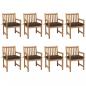 Preview: ARDEBO.de - Gartenstühle 8 Stk. mit Taupe Kissen Massivholz Teak