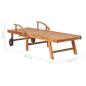 Preview: Sonnenliegen 2 Stk. mit Tisch und Auflagen Massivholz Teak